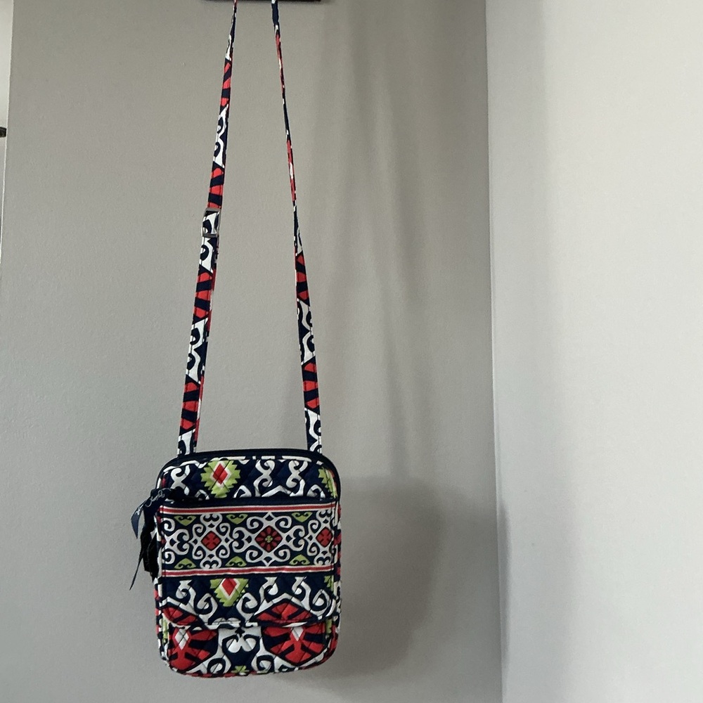 Vera Bradley Red and Blue Patterned Crossbody Bag